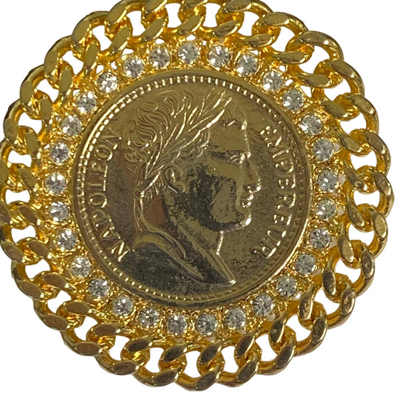 Vintage French "Empereur Napoleon" coin disk pin - Picture 1 of 5
